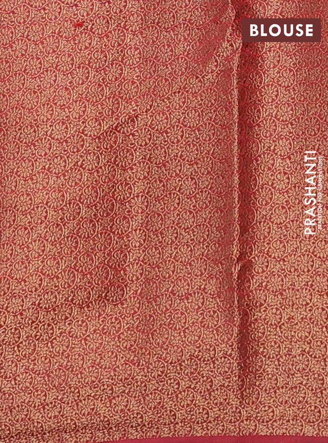 Banarasi semi matka saree sandal and maroon with thread & zari woven buttas and banarastyle border