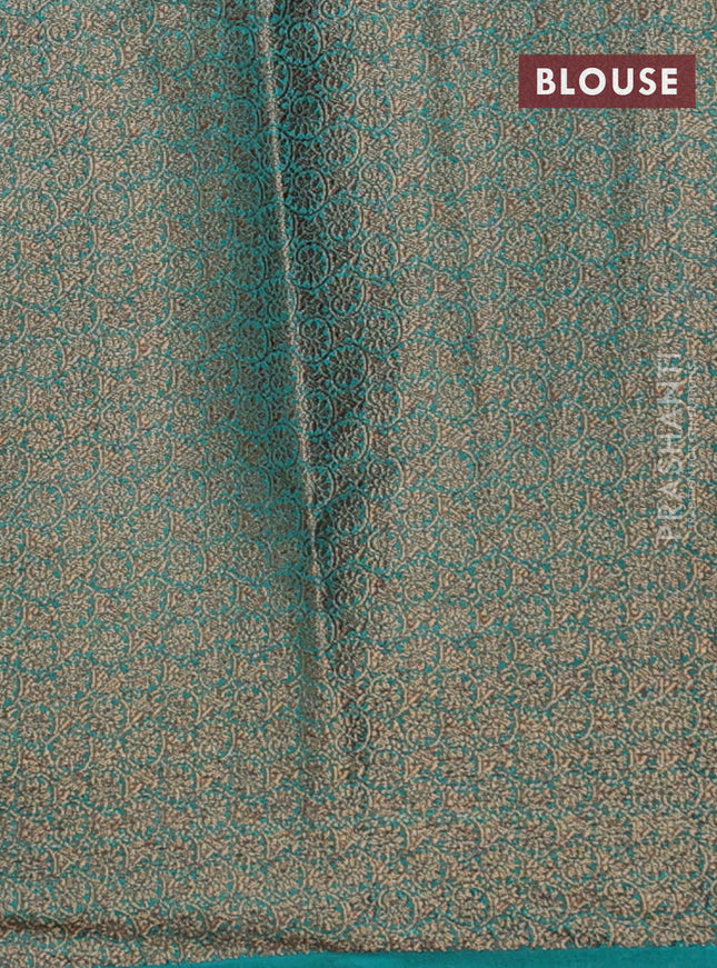 Banarasi semi matka saree wine shade and green with thread & zari woven buttas and banarastyle border
