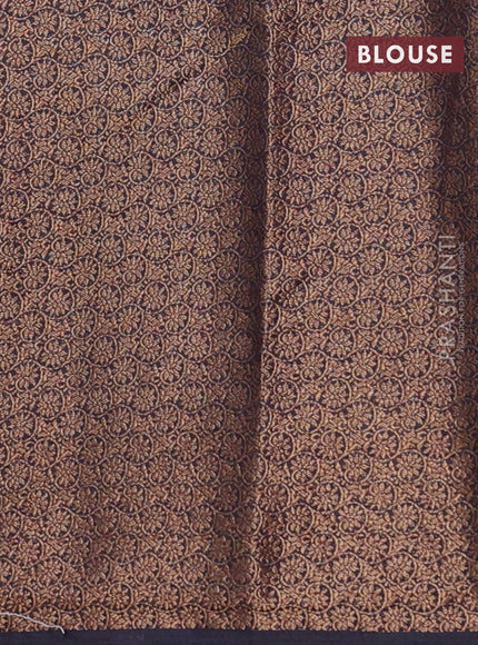 Banarasi semi matka saree teal blue shade and navy blue with thread & zari woven buttas and banarastyle border