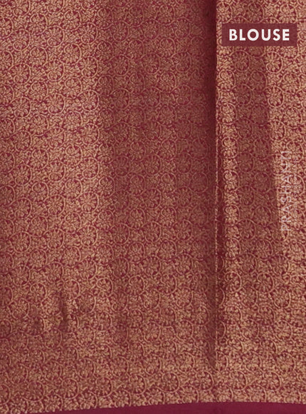 Banarasi semi matka saree teal blue shade and wine shade with thread & zari woven buttas and banarastyle border