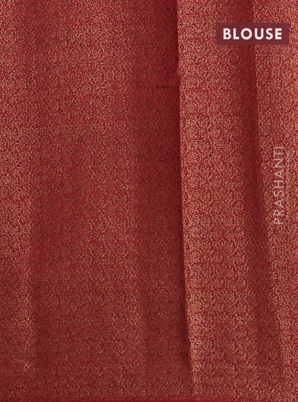 Banarasi semi matka saree sandal and maroon with thread & zari woven buttas and banarastyle border