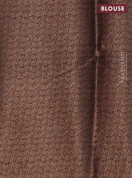 Banarasi semi matka saree teal green and navy blue with thread & zari woven floral buttas and banarastyle border