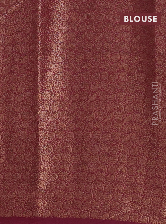 Banarasi semi matka saree teal blue shade and wine shade with thread & zari woven floral buttas and banarastyle border