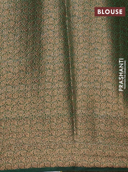 Banarasi semi matka saree mustard yellow and green with thread & zari woven floral buttas and banarastyle border