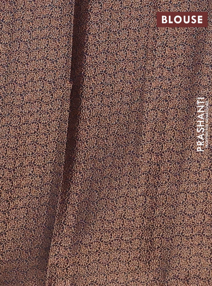 Banarasi semi matka saree teal green and navy blue with thread & zari woven floral buttas and banarastyle border