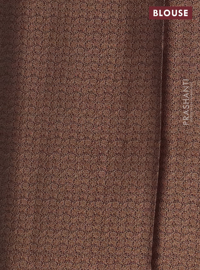 Banarasi semi matka saree teal green shade and navy blue with thread & zari woven buttas and banarastyle border