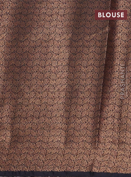 Banarasi semi matka saree pink and navy blue with thread & zari woven buttas and banarasi style border