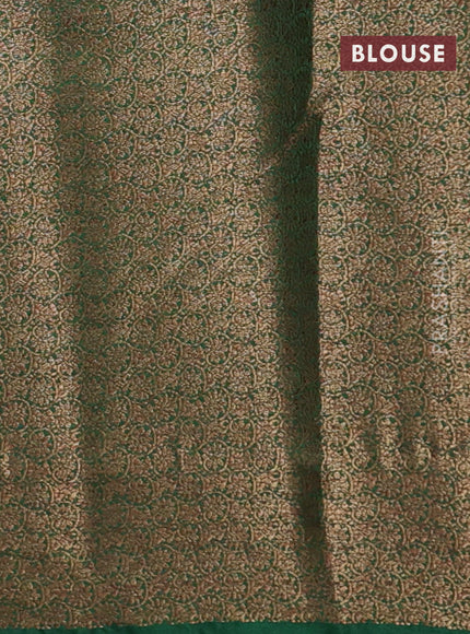 Banarasi semi matka saree red and green with thread & zari woven buttas and banarasi style border