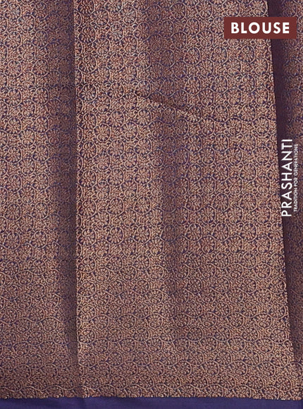 Banarasi semi matka saree teal green and navy blue with thread & zari woven buttas and banarasi style border