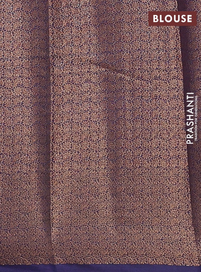 Banarasi semi matka saree teal green and navy blue with thread & zari woven buttas and banarasi style border