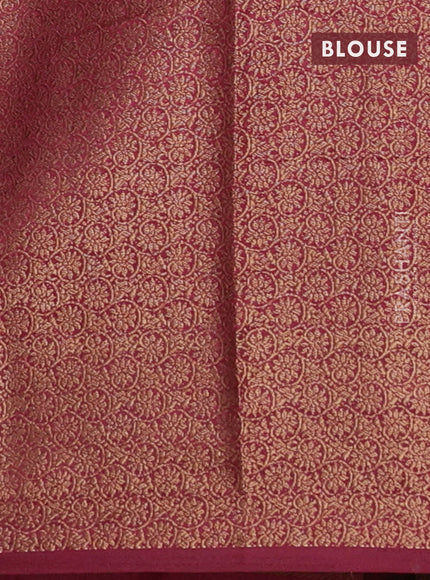 Banarasi semi matka saree peacock blue and dark magenta with thread & zari woven buttas and banarasi style border