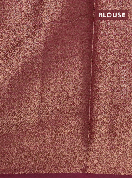 Banarasi semi matka saree teal blue and wine shade with thread & zari woven buttas and banarasi style border