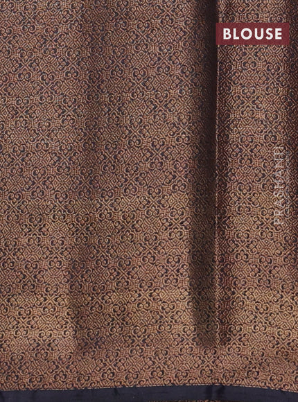 Banarasi semi matka saree teal green and navy blue with thread & zari woven buttas and banarasi style border