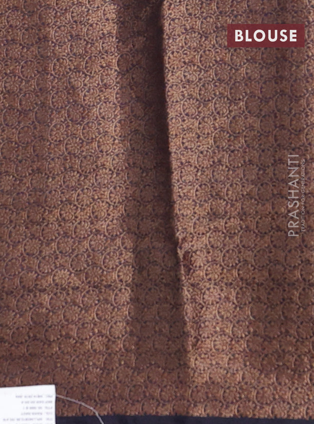 Banarasi semi matka saree teal green and navy blue with allover thread & zari woven buttas and banarasi style border