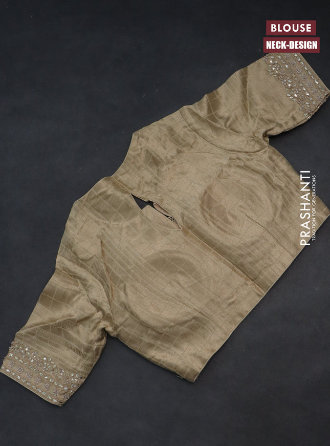 Banarasi silk saree cream with allover silver & gold zari woven buttas and gotapatti work pallu