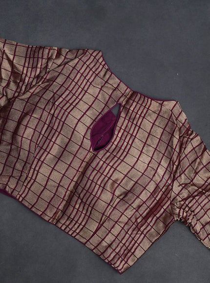 Banarasi silk saree purple and multi colour with allover silver & gold zari woven buttas and gotapatti work pallu