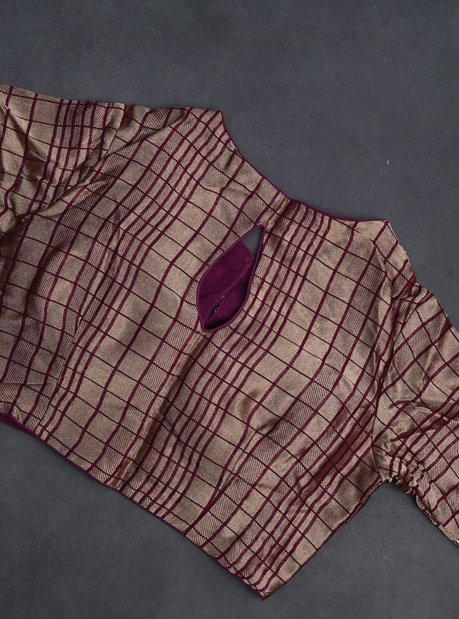 Banarasi silk saree purple and multi colour with allover silver & gold zari woven buttas and gotapatti work pallu