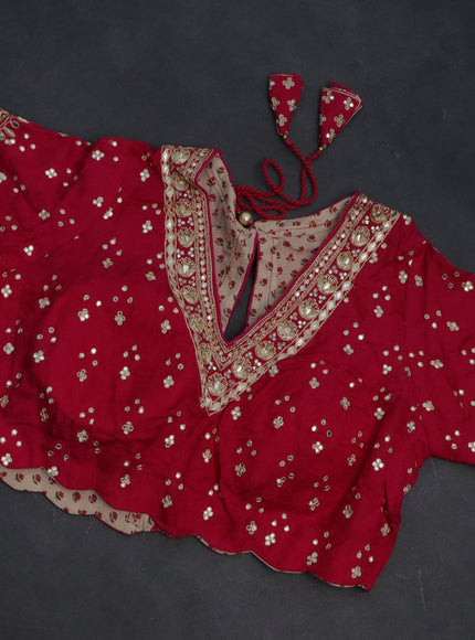 Satin crepe silk saree pink with plain body and zari butta border & rich zari pallu