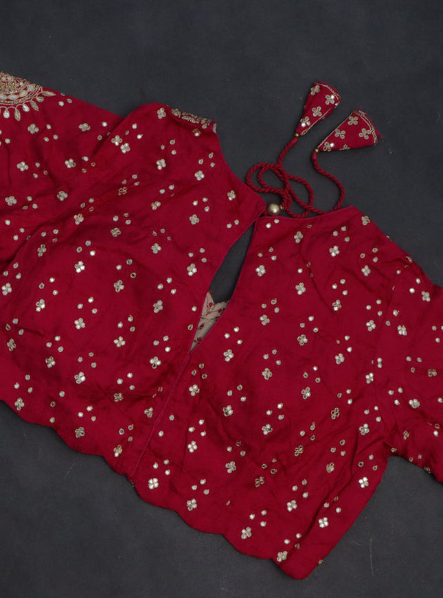 Satin crepe silk saree pink with plain body and zari butta border & rich zari pallu