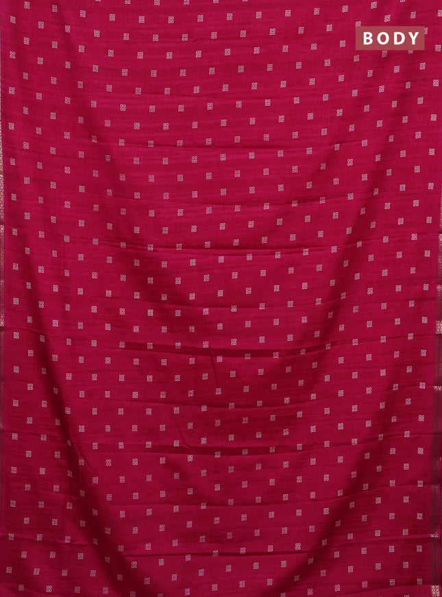 Semi raw silk saree pink with butta prints and zari woven border