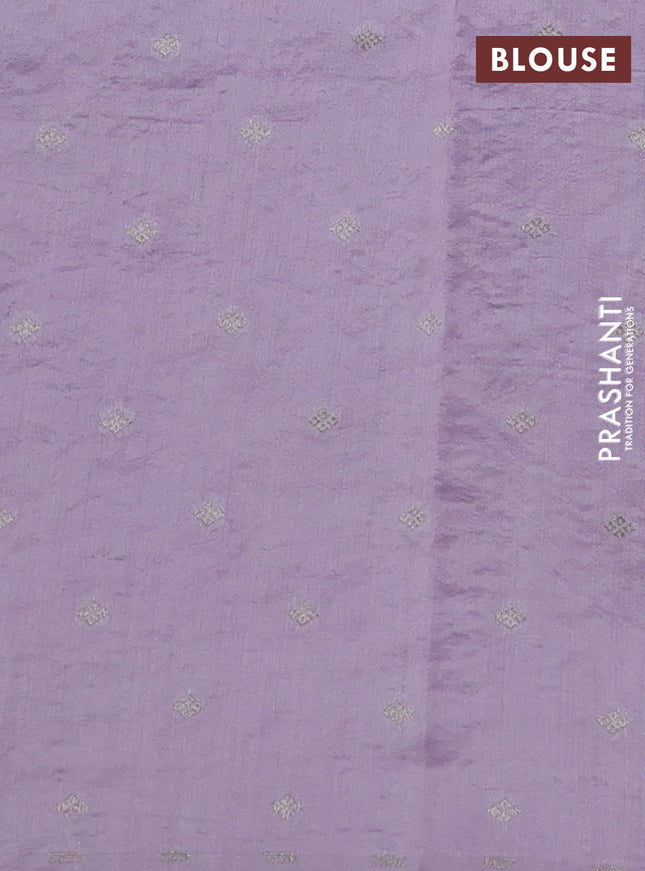Pure organza silk saree mild lavender with allover embroidery in borderless style