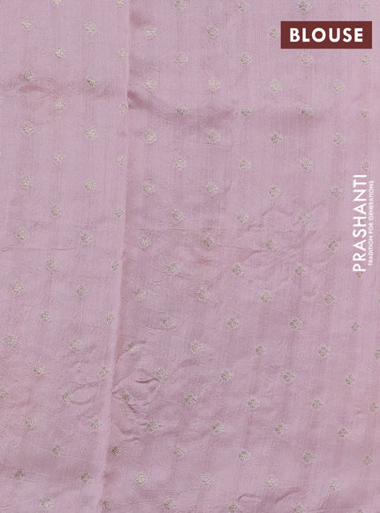 Pure organza silk saree peach pink with floral embroidery and scallop border