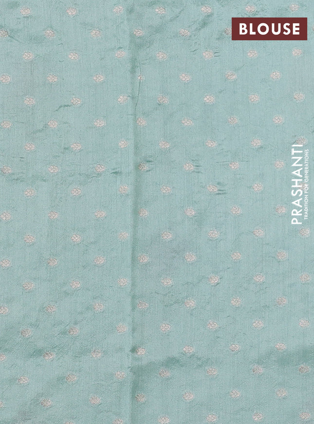 Pure organza silk saree pastel green with floral embroidery buttas and floral embroidery border