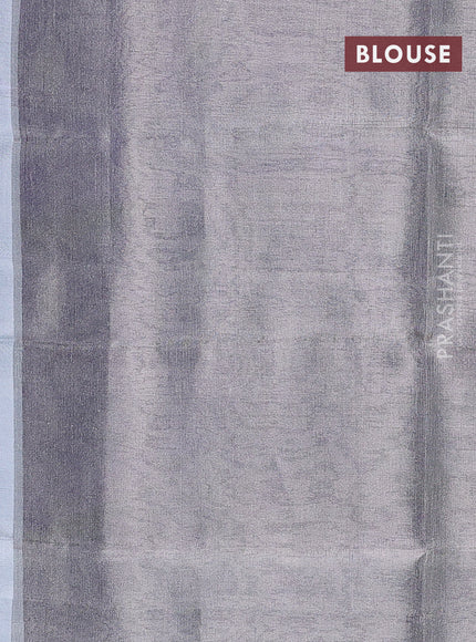 Pure uppada silk saree dual shade of bluish green with silver zari woven coin buttas and silver zari woven border