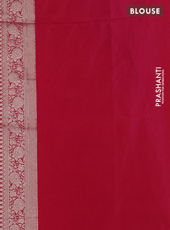 Banarasi semi katan silk saree pink with zari woven buttas and zari woven border