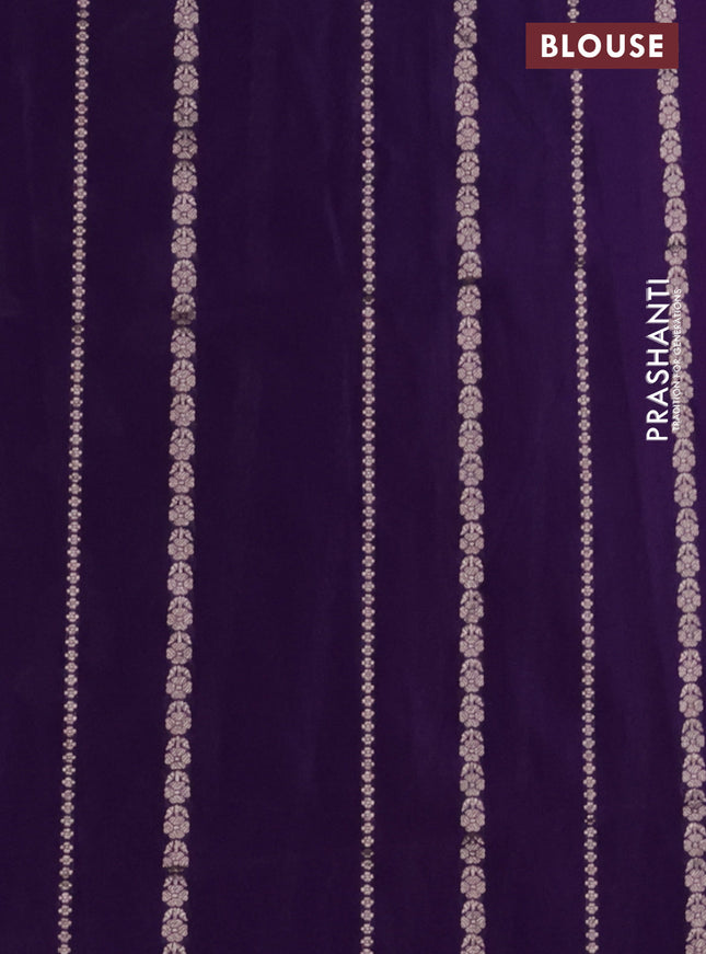 Banarasi semi katan silk saree purple with zari woven buttas and zari woven border