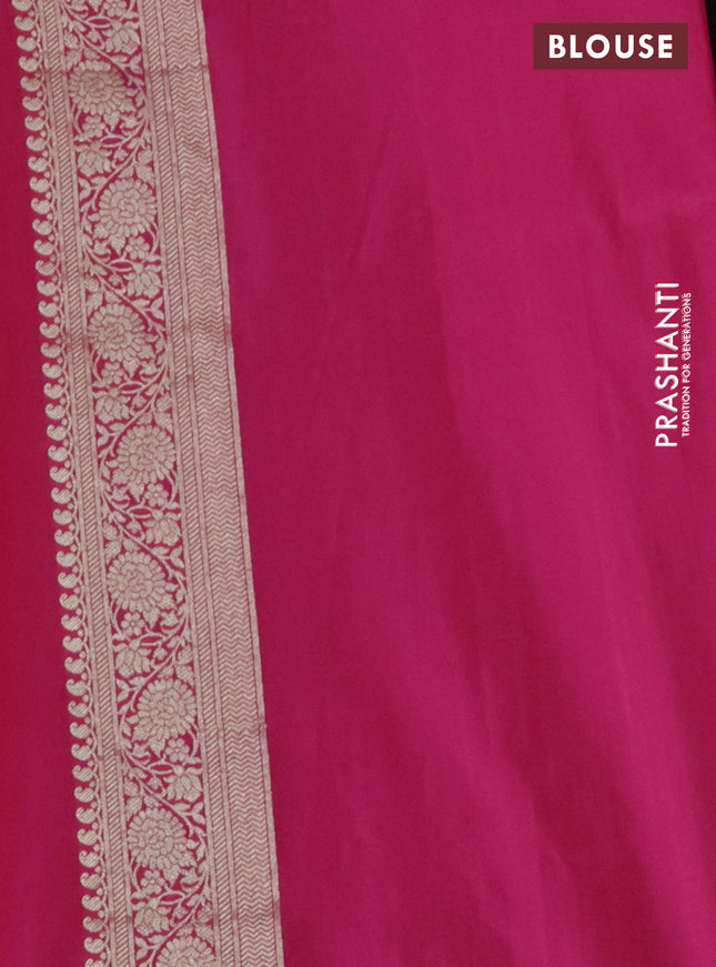 Banarasi semi katan silk saree pink with zari woven buttas and zari woven border