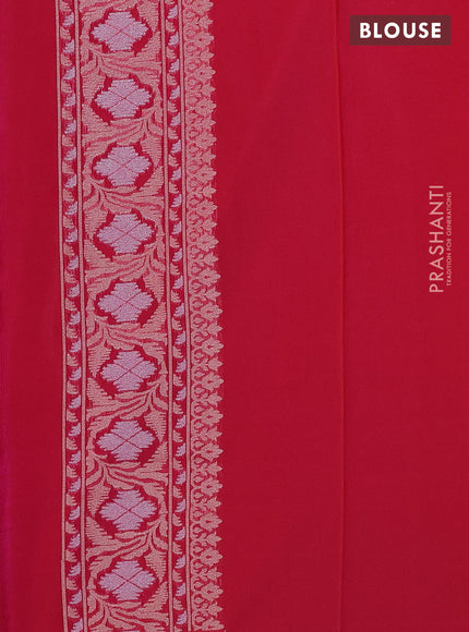 Banarasi semi katan silk saree pink with allover zari woven brocade weaves and zari woven border