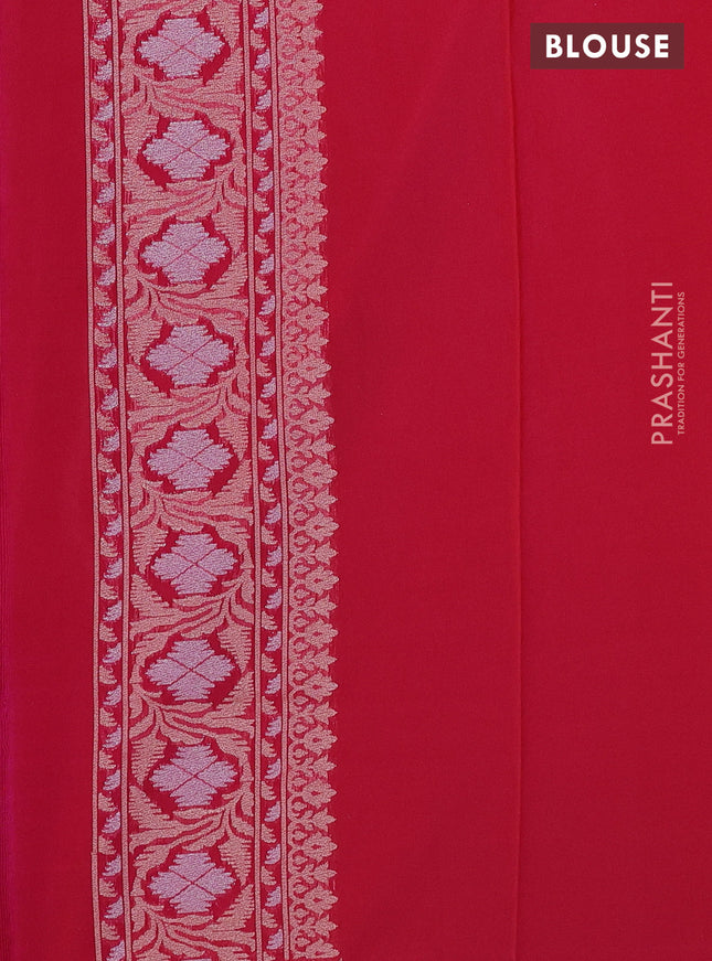 Banarasi semi katan silk saree pink with allover zari woven brocade weaves and zari woven border
