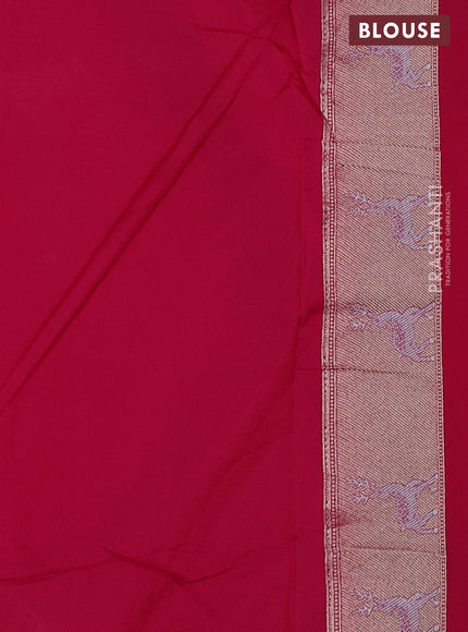 Banarasi semi katan silk saree pink with allover zari weaves and thread & zari woven border