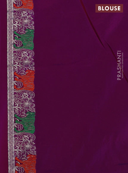 Banarasi semi katan silk saree dual shade of purple with allover zari weaves and thread & zari woven border