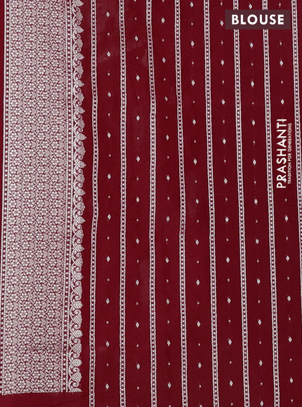 Banarasi semi katan silk saree red with zari woven buttas and rich zari woven border