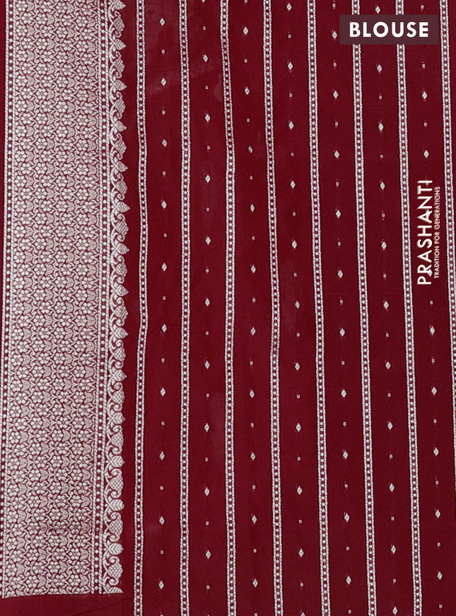 Banarasi semi katan silk saree red with zari woven buttas and rich zari woven border