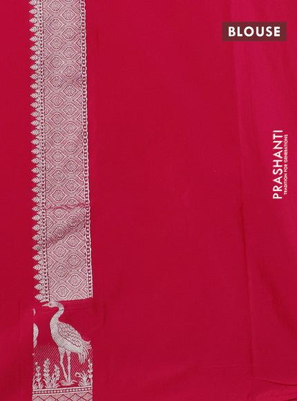 Banarasi semi katan silk saree pink with zari woven buttas and rich zari woven border