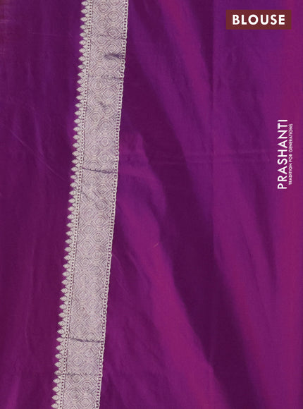 Banarasi semi katan silk saree purple with zari woven buttas and rich zari woven border