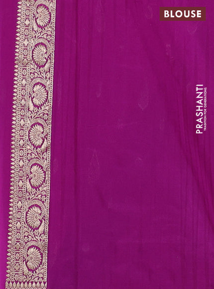 Banarasi semi katan silk saree purple with zari woven buttas and rich zari woven border