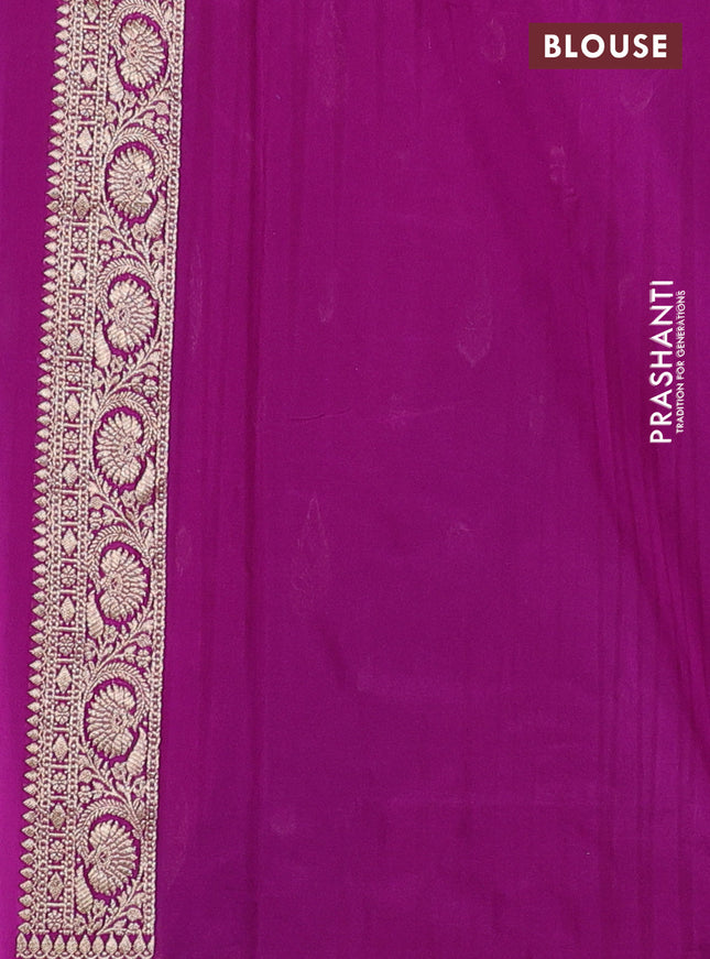 Banarasi semi katan silk saree purple with zari woven buttas and rich zari woven border