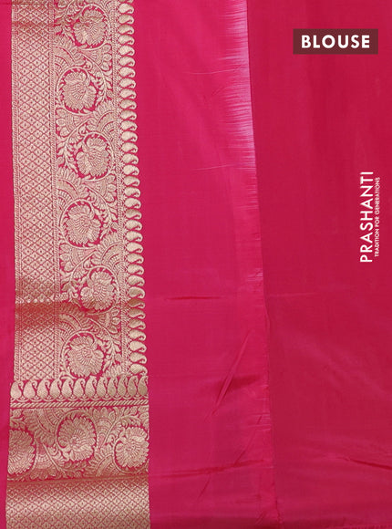 Banarasi semi katan silk saree pink with zari woven buttas and rich zari woven border