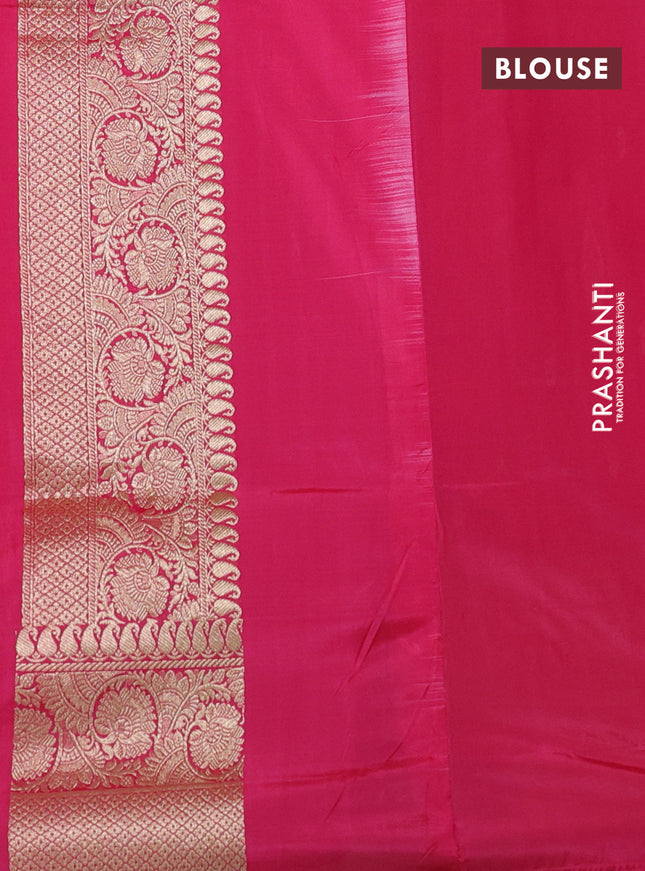 Banarasi semi katan silk saree pink with zari woven buttas and rich zari woven border