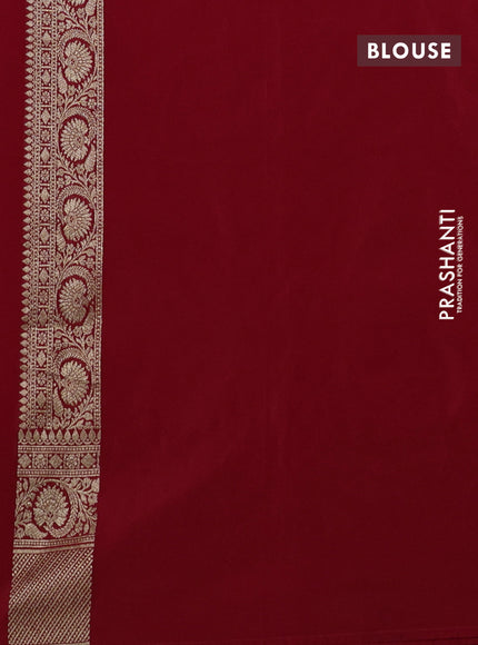 Banarasi semi katan silk saree red with zari woven buttas and rich zari woven border
