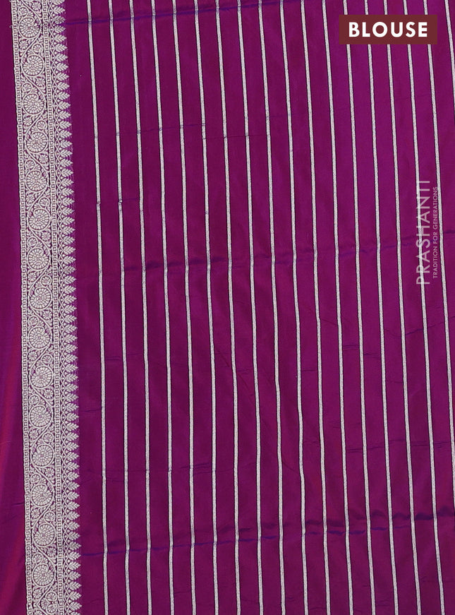 Banarasi semi katan silk saree purple with allover zari woven buttas and rich zari woven border