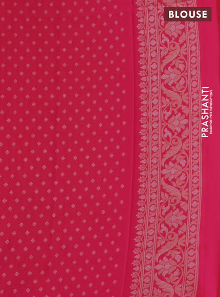 Banarasi semi katan silk saree pink with allover jamdhani weaves and rich zari woven border