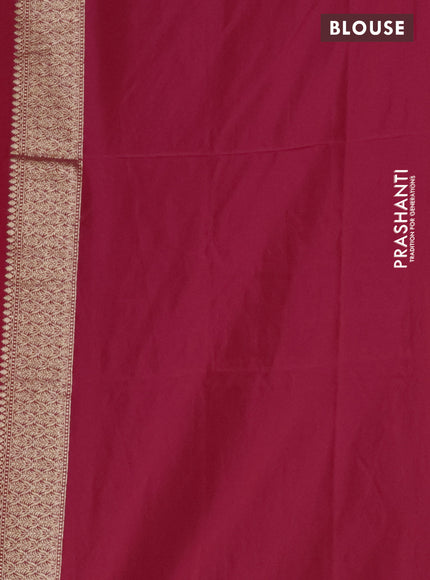 Banarasi semi katan silk saree pink with floral zari woven buttas and zari woven border