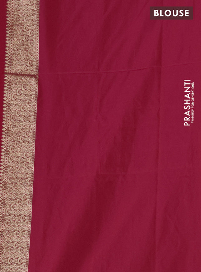 Banarasi semi katan silk saree pink with floral zari woven buttas and zari woven border