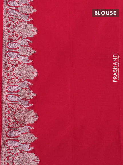 Banarasi semi katan silk saree dual shade of pink with zari woven buttas and zari woven border