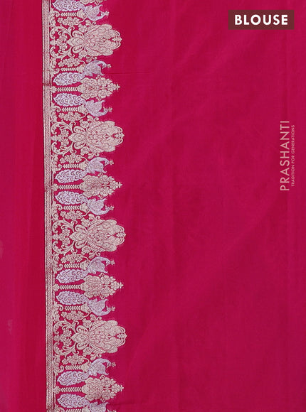 Banarasi semi katan silk saree pink with zari woven buttas and zari woven border